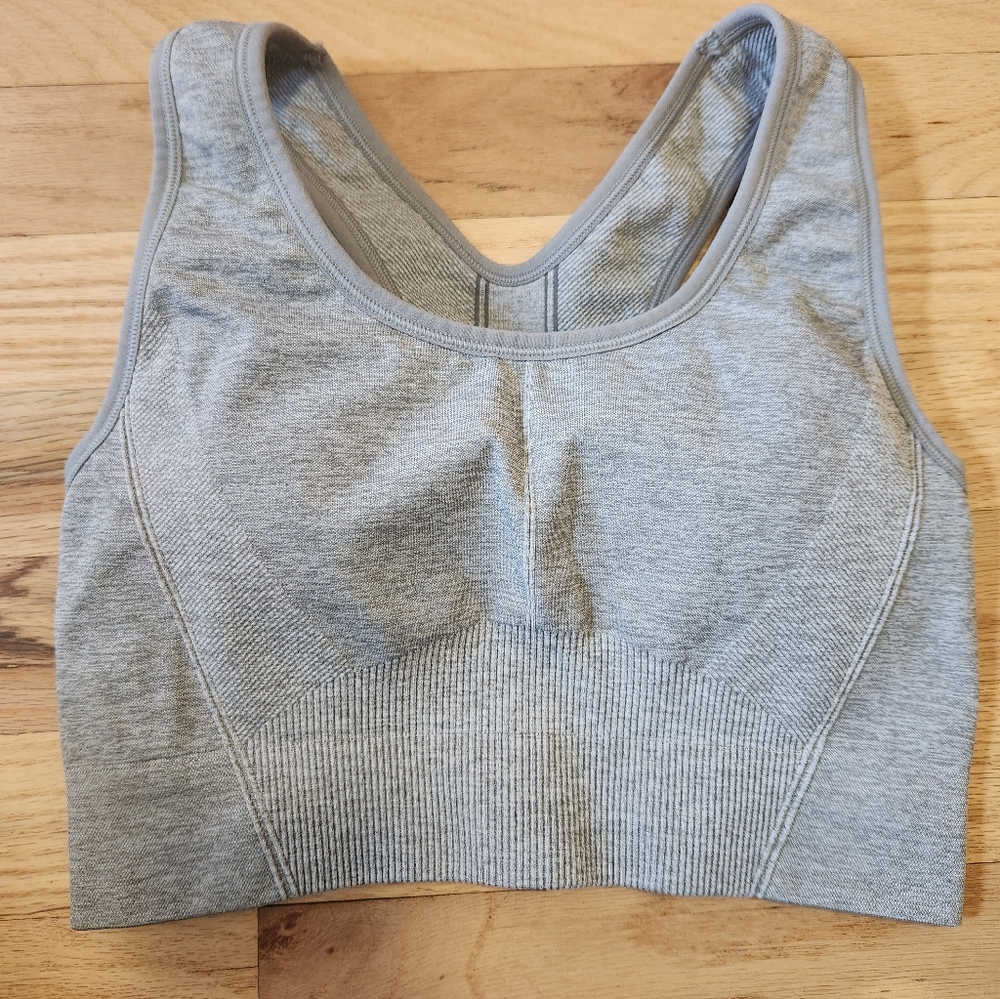 All in Motion Seamless Medium Support Racerback Sports Bra Gray Medium